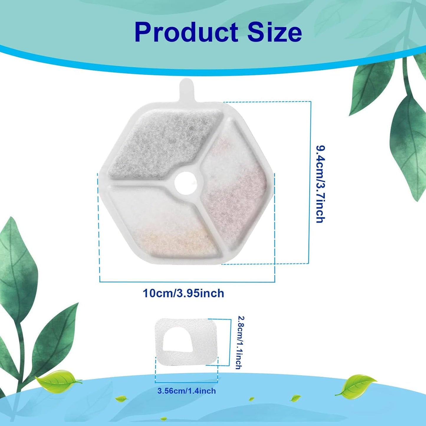 Cat Water Fountain Filter,Cat Fountain Filters Replacement for 152oz/4.5L Wireless Battery Operated Pet Fountain,18 Set Pet Fountain Filter Replacement