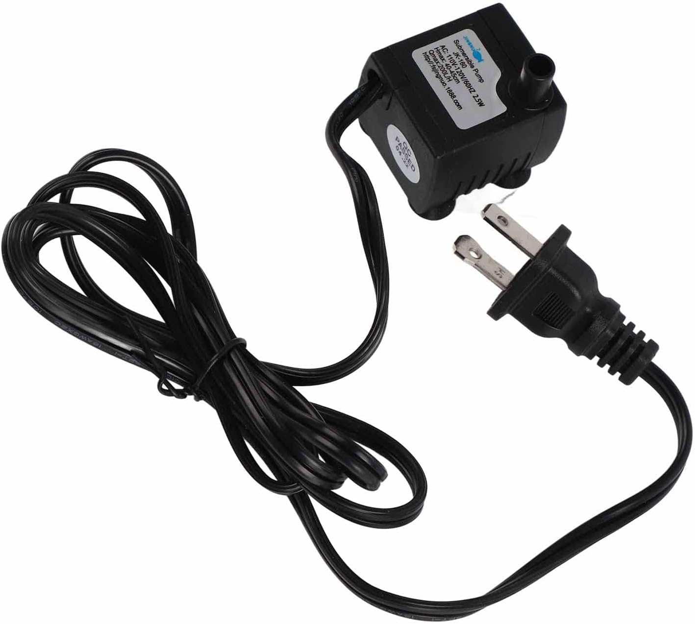 Mini Aquarium Water Pump, US Plug 110-120V Lightweight IPX8 Waterproof Pet Fountain Pump for Cats for Aquarium
