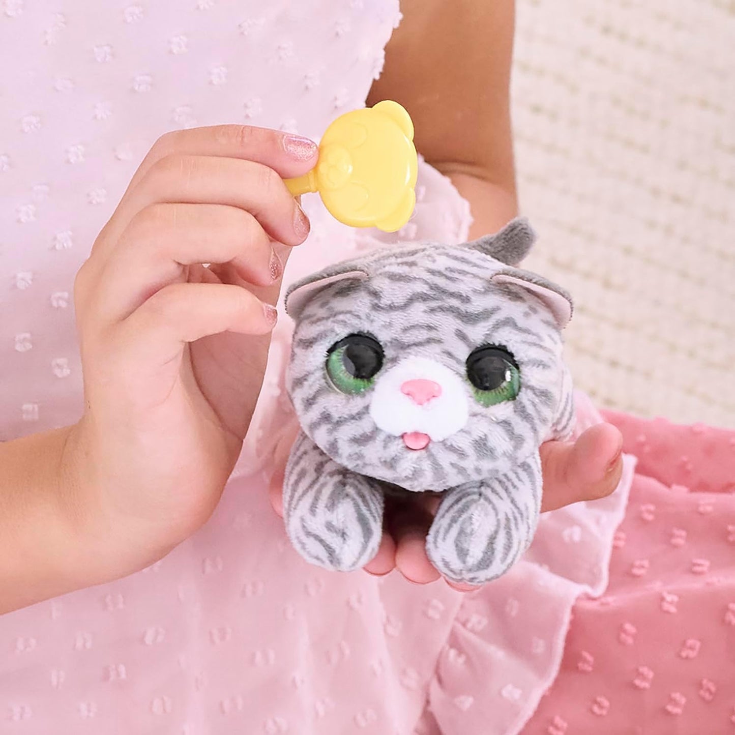 furReal Newborns Kitty Interactive Pet, Small Plush Stuffed Animal Cat with Sounds and Movement, Faux Fur, Kids Toys for Ages 4 Up by Just Play