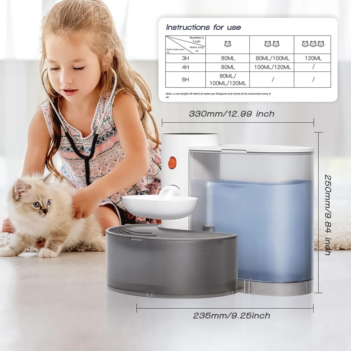 Smart Wireless Pet Water Fountain,2026 Upgraded Pet Water Fountain No Filter,3.5L/118oz Ultra-Quiet Design,Rechargeable Automatic Water Dispenser for Cats and Small Dogs