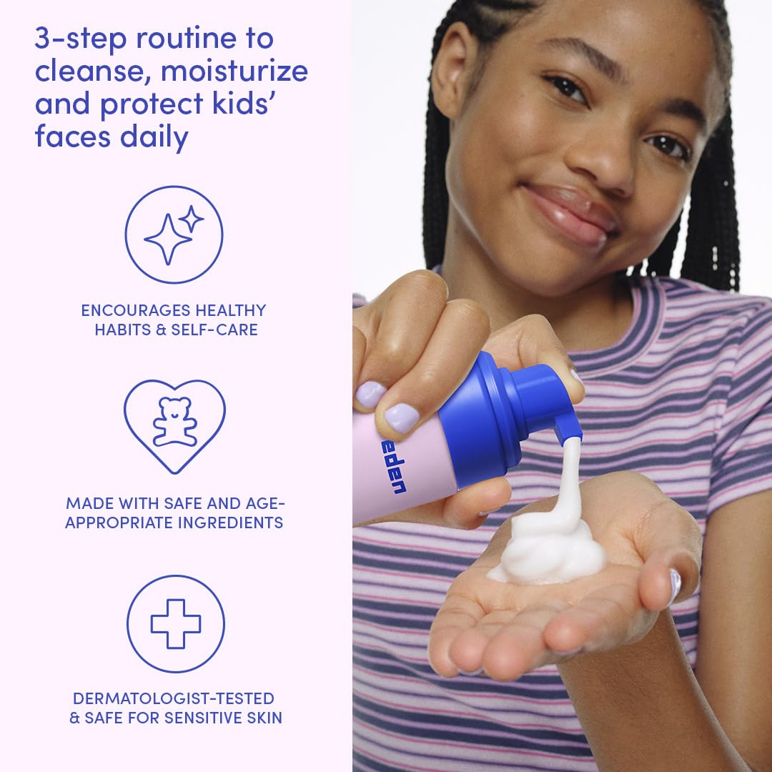 Evereden Kids Daily 1-2-3 Routine Bundle with Multi-Vitamin Kids Face Wash, Face Cream, SPF 30 & Spa Headband – Non-Toxic, Dermatologist-Tested & Gentle Skincare for Kids – Perfect for Daily Care