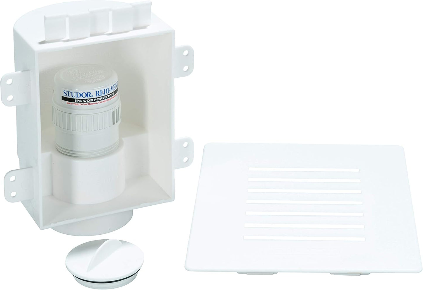 Studor 20381 Redi-Vent Air Admittance Valve with Recessed Box and Grill, White