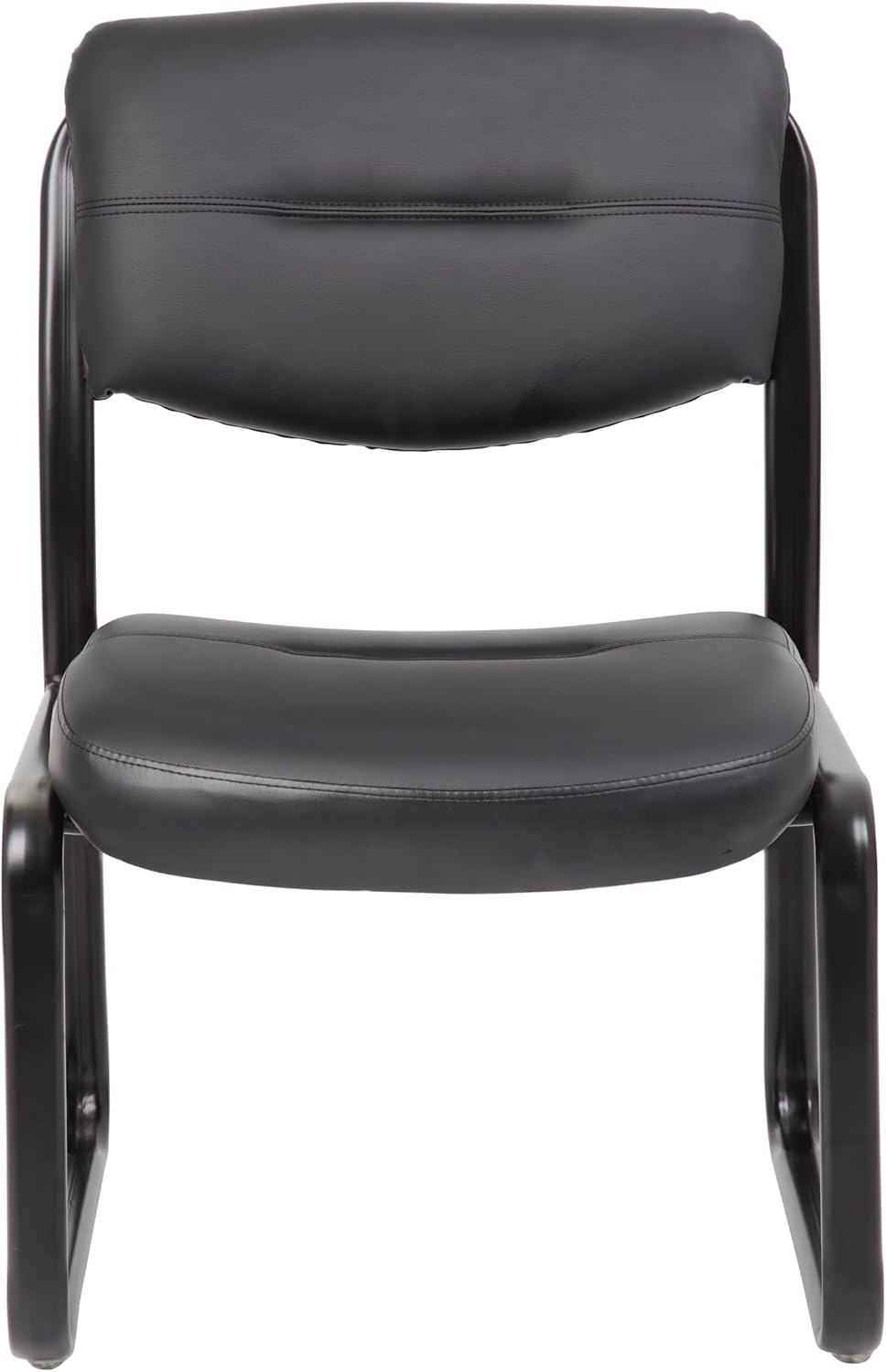 Boss Office Products B9539 Leather Sled Base Side Chair in Black, 250