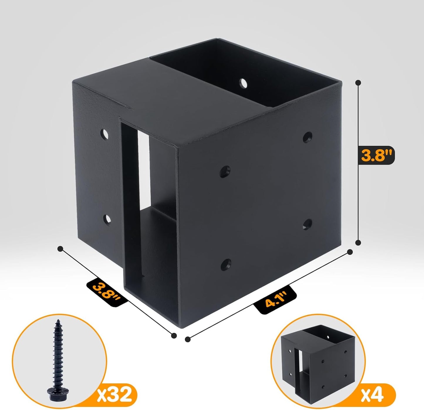 Heavy Duty Workbench Bracket Kit - 8 Pcs Steel 3-Way Right Angle Corner Brackets for DIY Custom Workbench, Shelving, Work Table, Fits 2x4 (Actual 1.5"x3.5") Wood