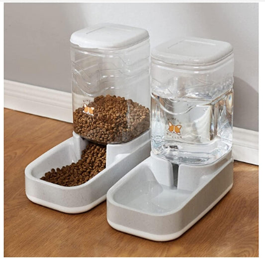 Food Storage Pet Automatic Feeder Dog Cat Drinking Bowl Water Feeding Large Capacity Dispenser Unplugged Feed Water Pet Supplies For Small Medium Large Cat Dog cat fountain (Feeders)
