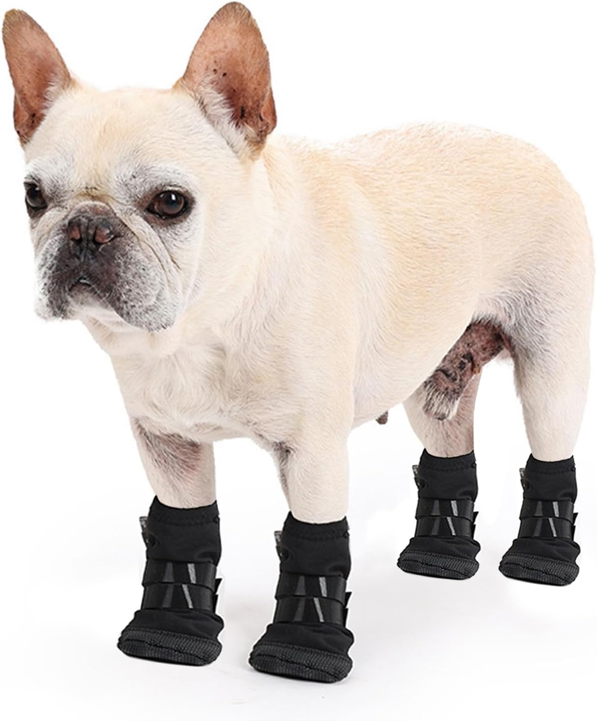 Dog Feet Covers Protective Shoes for Pet with Adjustable Sticker Shoes Dogs Thick Grip Booties with Adjustable Stick Weatherproof Dog Socks