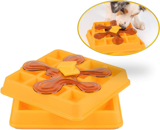 Our Pets Waffle Interactive Puzzle Game Dog Toys (Dog Puzzle Toy-Great Alternative to Snuffle Mat for Dogs and Slow Feeder Bowls) Cat Puzzles & Interactive Toys for Treats