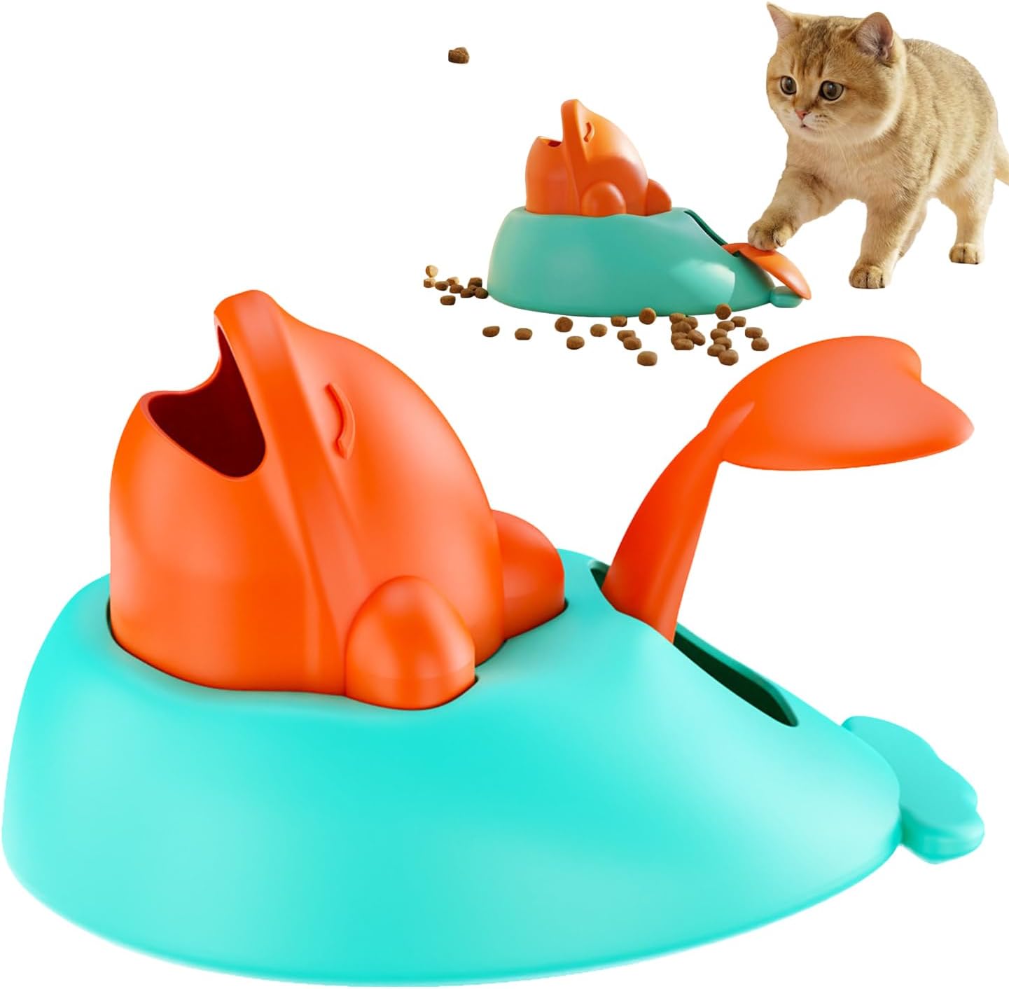 Treat Dispenser, Whale Shape Puzzle, 7 Inches Toy Handy Grip, Interactive Food Aid with Quick Setup, Puppy Training Helper with Reliable Fun, Home Accessories for Cat Enrichment Bloating Outdoor Use