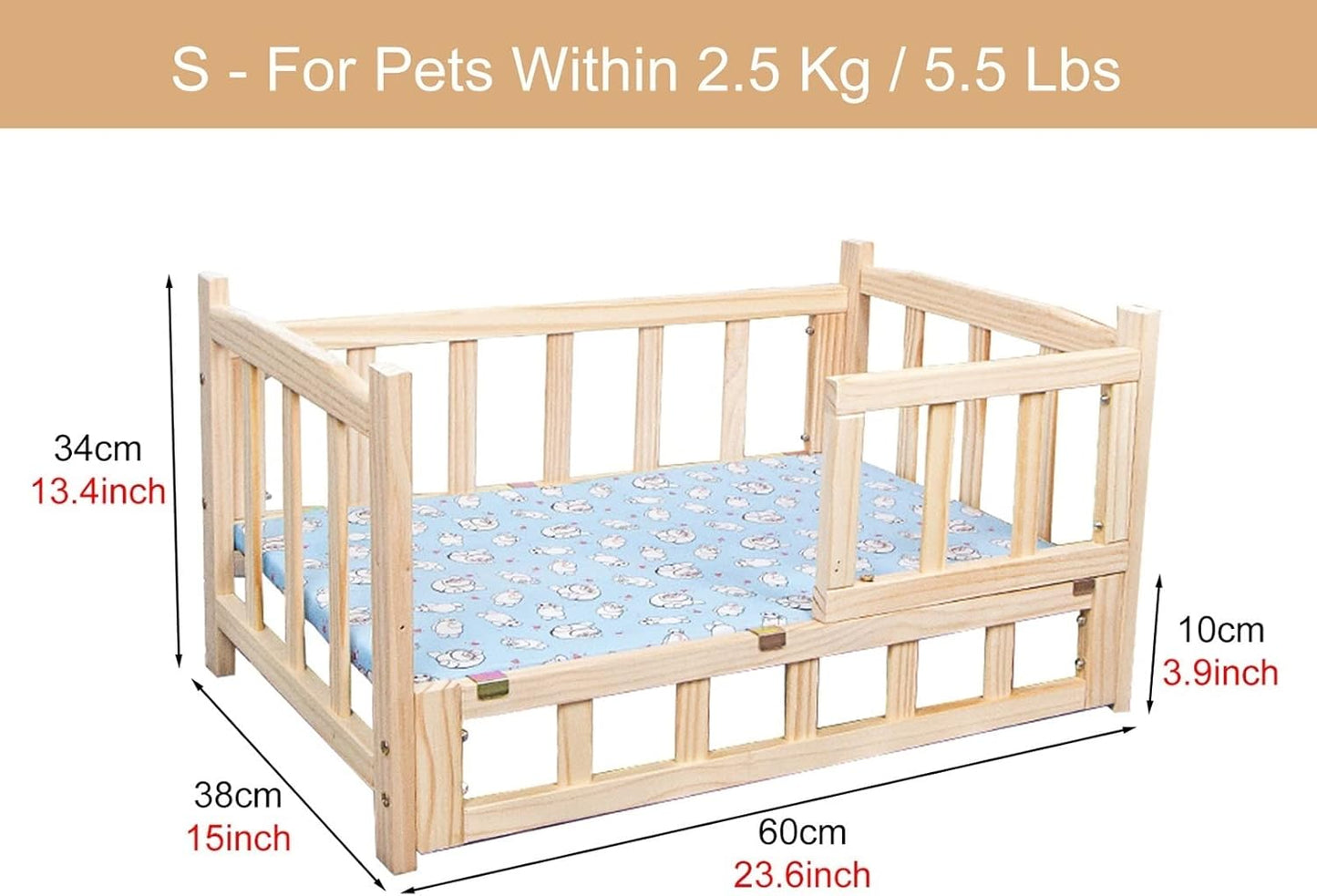 Yellow Home Elevated Bed for Cats Dogs, Portable Orthopedic Relief Raised Pets Cot, for Camping, Training, Multiple Sizes S, M, L, XL (Color : Style3, Size : L-90x55x42cm/35x22x17) (Style2 S)