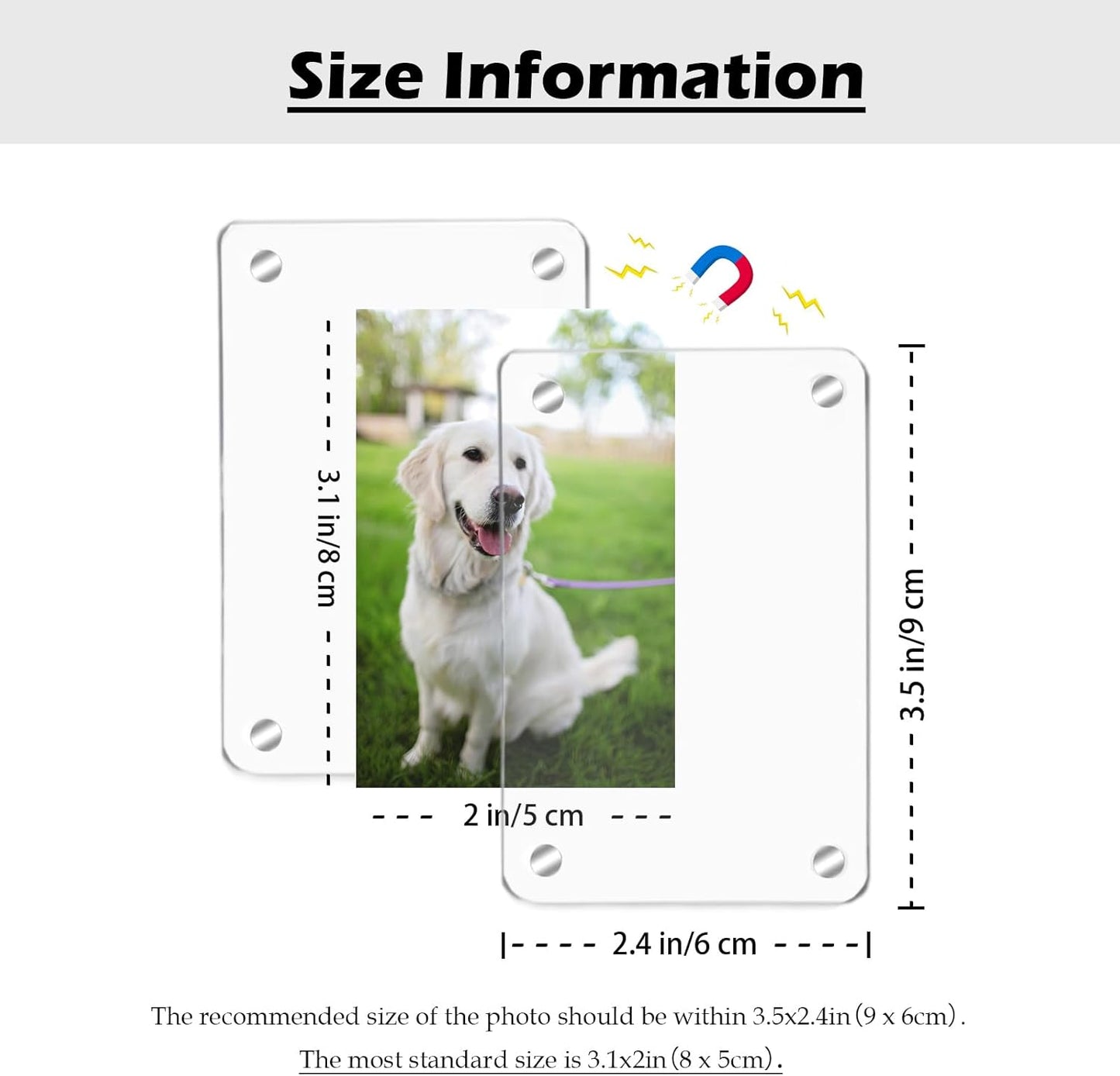 Gift for Boyfriend Husband Girlfriend Car Decorations Interior Picture Holder, Car Visor Photo Clip Magnetic Frame Valentine's Day Personalized Photo Gifts Cute Car Decor Accessories 3.5 x 2.4 inch (1 PC)