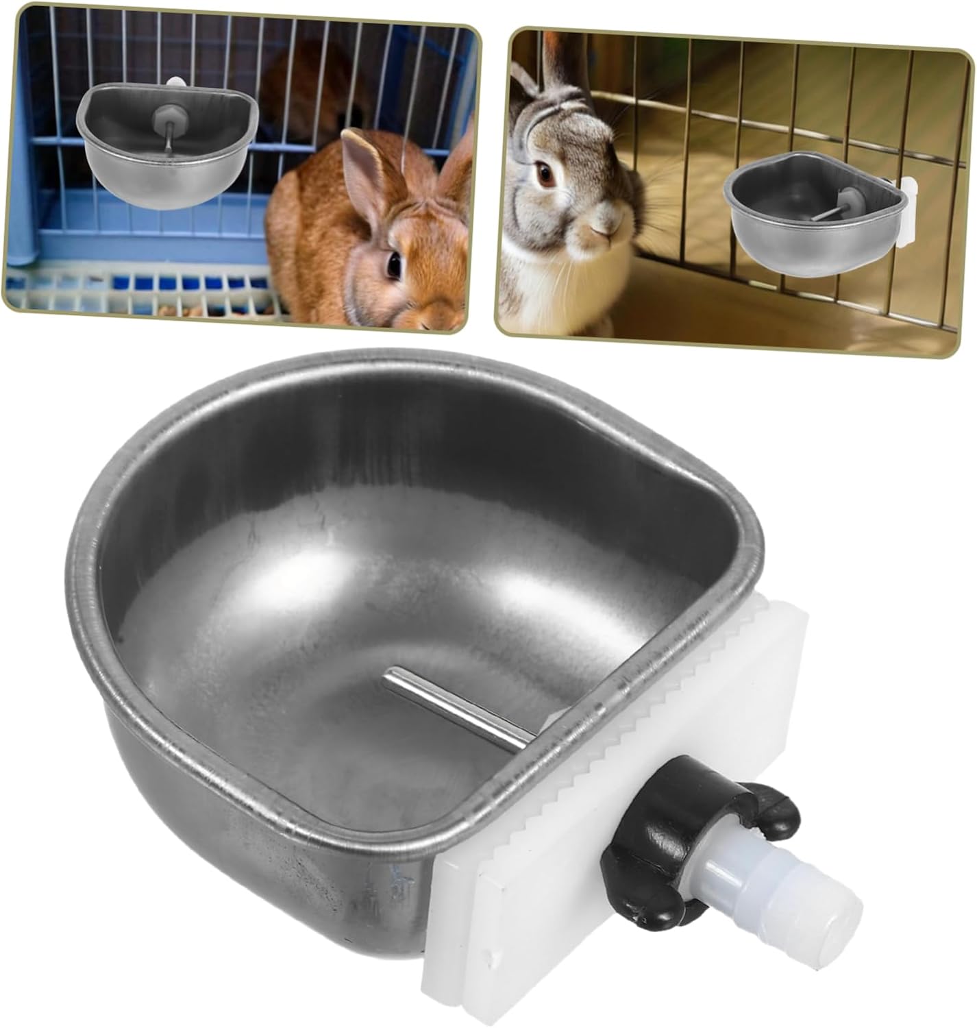 Milisten Automatic Rabbit Water Bowl Stainless Steel Self Watering Feeder for Small Pets Ergonomic Design for Cages Durable and Easy to Clean Optimal Capacity for Daily Hydration Needs