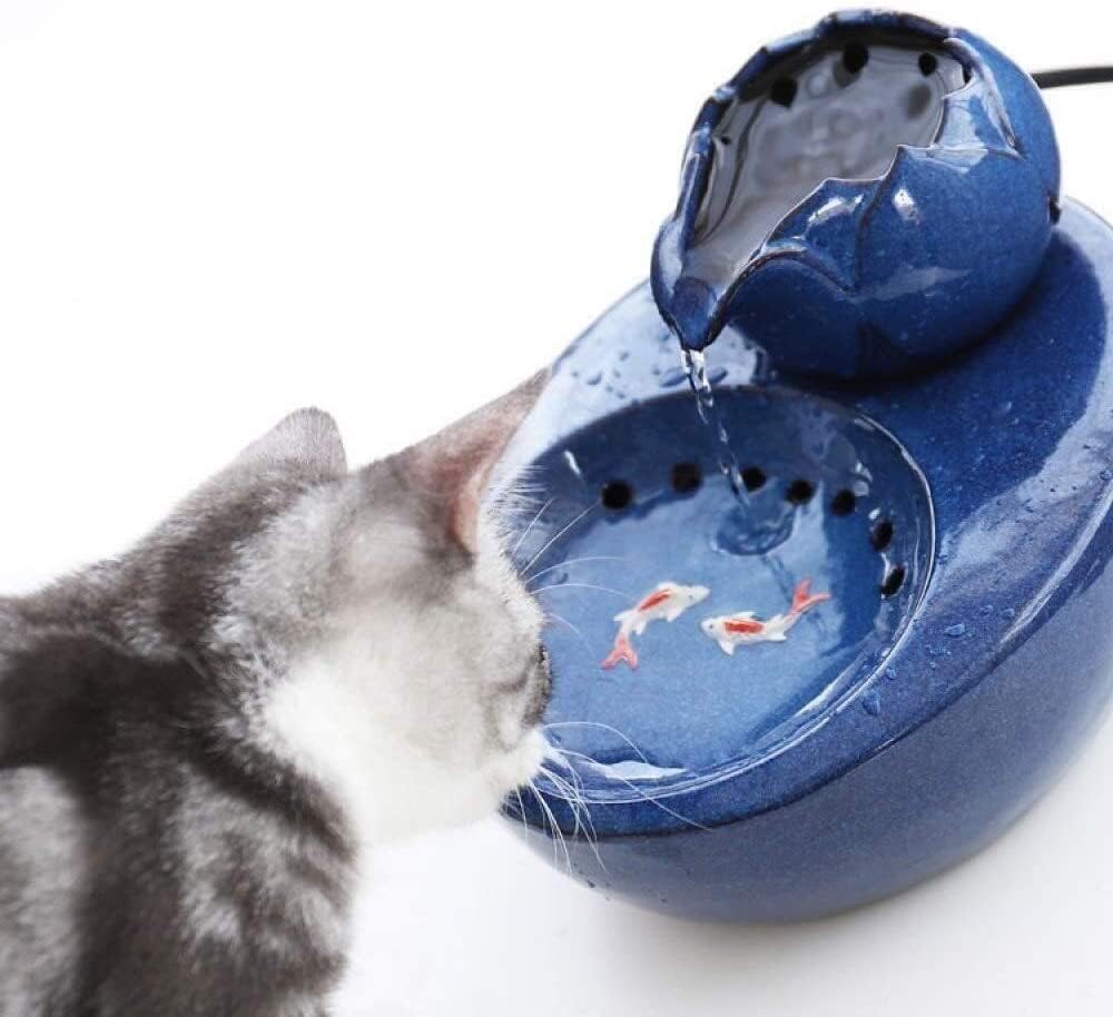 Pet Fountain Automatic Automatic Circulation Cat Water Dispenser Pet Fountain Portable Water Tank Drinker Pet Water Dispenser (Color : Pink) (White)