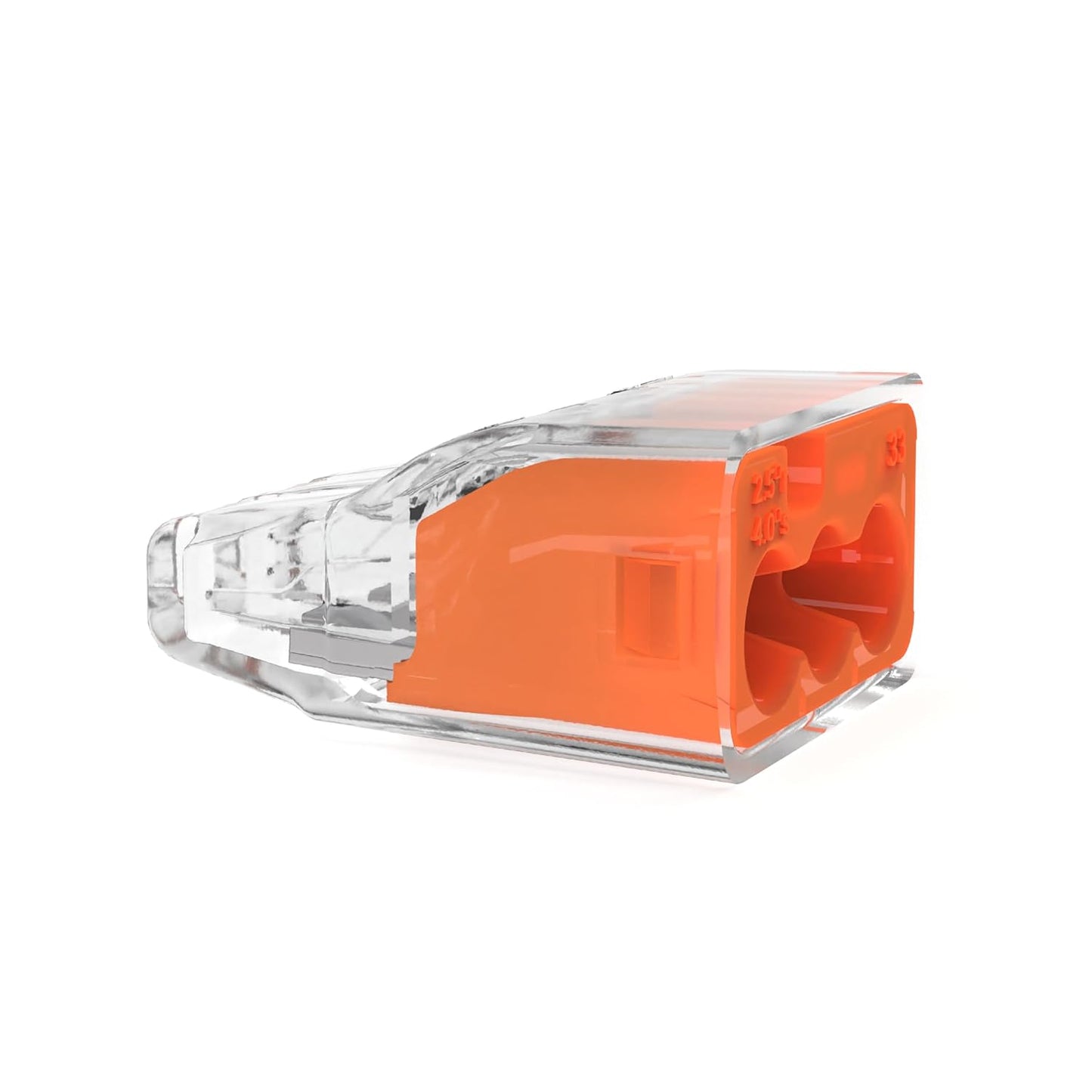 Ideal Electrical in-Sure Push-in Wire Connector, 3-Port (30-1033P), Bag of 100—Color Coded No-Twist Connectors for Solid and Stranded Wires