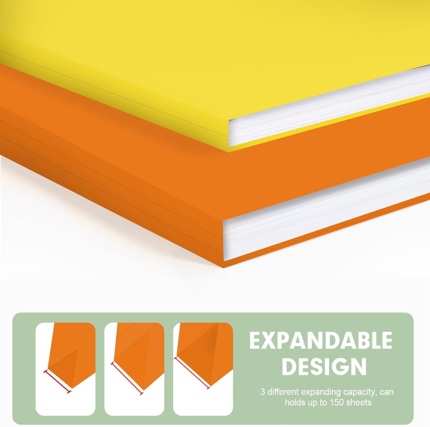 File Folder, RAZCC Colored File Folders, 1/3 Cut Tab File Folder Letter Size, Filing Folders with Tabs for Office School Business Use, Assorted 10 Colors (100 Pack)