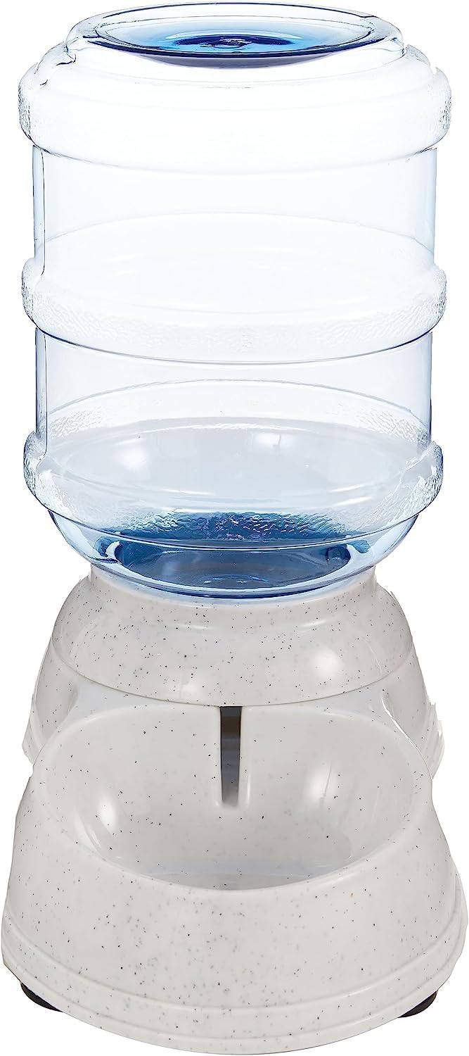 Amazon Basics Gravity Pet Water Dispenser for Cat and Dog, Easy to Clean, 1 Gallon Capacity, Small, Gray