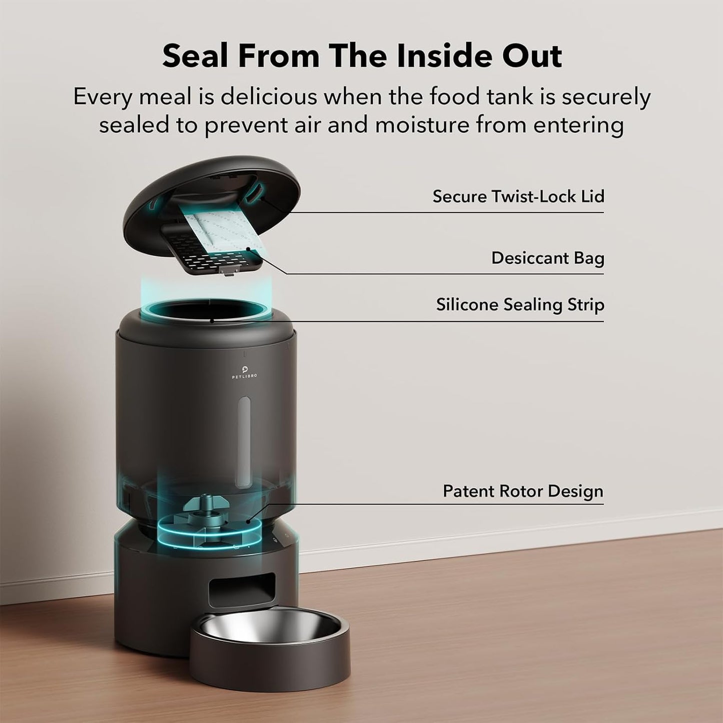 PETLIBRO 5L Wi-Fi Automatic Cat & Dog Feeder Low-Food Sensor, Freshness Preservation with APP + 2.5L Cordless Smart Cat Water Fountain with Battery Operated, Stainless Steel Tray, BPA-Free, Easy-Clean