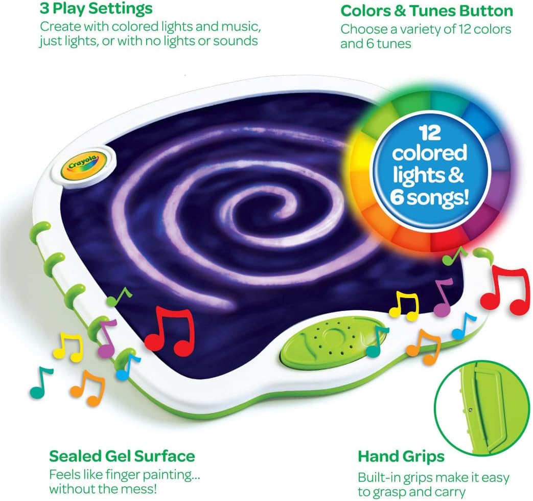 Crayola Toddler Touch Lights, Musical Sensory Toys for Toddlers, Essential Easter Basket Stuffers & Gifts, Light Up Drawing Pad, Mess Free Painting, Travel Activity, 2+