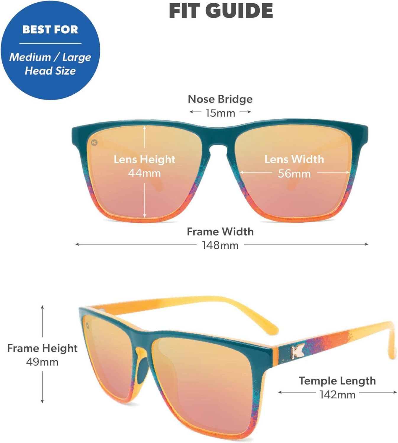 Knockaround Fast Lanes Sport Polarized Lightweight Sunglasses for Men & Women - UV400 Protection - Running