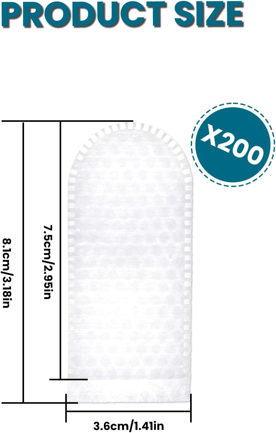 200 Pcs Cotton Finger Cots, Finger Covers Protection for Finger Tips, Ear Cleaning Pads Finger Wipes for Dogs Ears, Nails Cleaning Dog Cat Teeth Cleanings Grooming Nail Trimming Precise Tasks