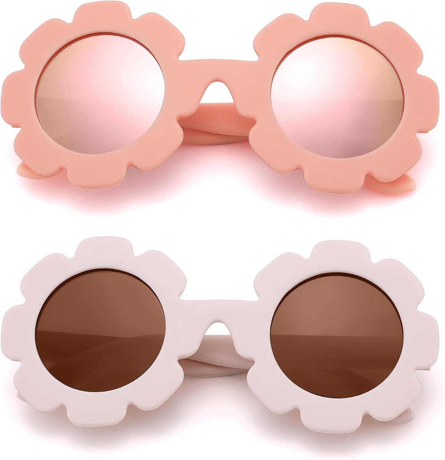 Polarized Baby Sunglasses with Strap – Flexible Flower Shaped Sunglasses for Toddler & Infant Age 0-24 Months