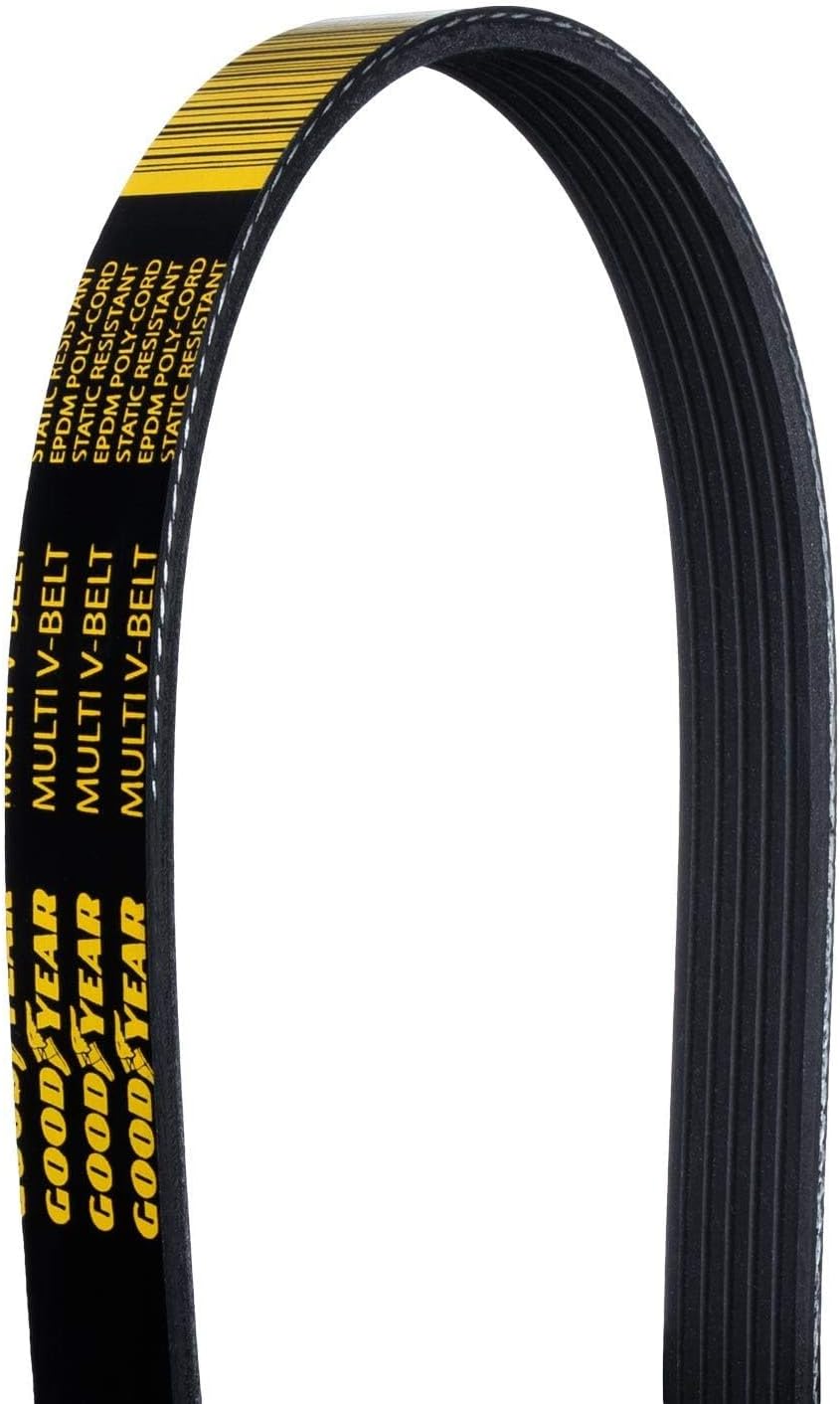 Goodyear Belts 1060435 Serpentine Belt, 6-Rib, 43.5" Length for 1967-2023 for 1997-1999 Acura & 2012-2016 Audi & 1981-1988 Autocar & 2009-2012 B