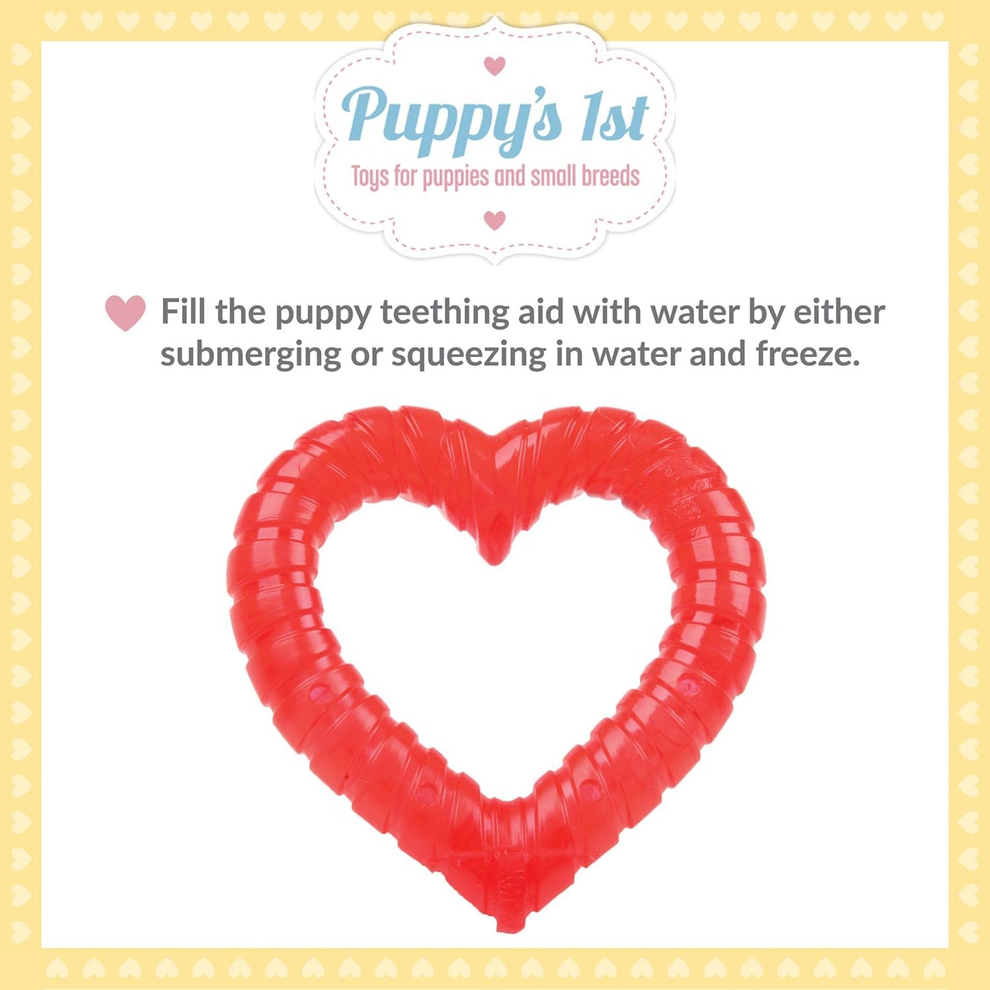 SmartPetLove Snuggle Puppy Teething Toys - Naturally Soothe and Provide Relief with Ice (Heart Shaped)