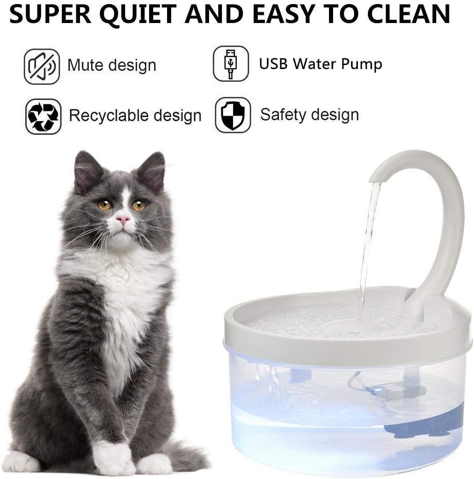 Pet Water Fountain Cat Water Dispenser Automatic Drinking Fountain with LED Light for Cats Dogs