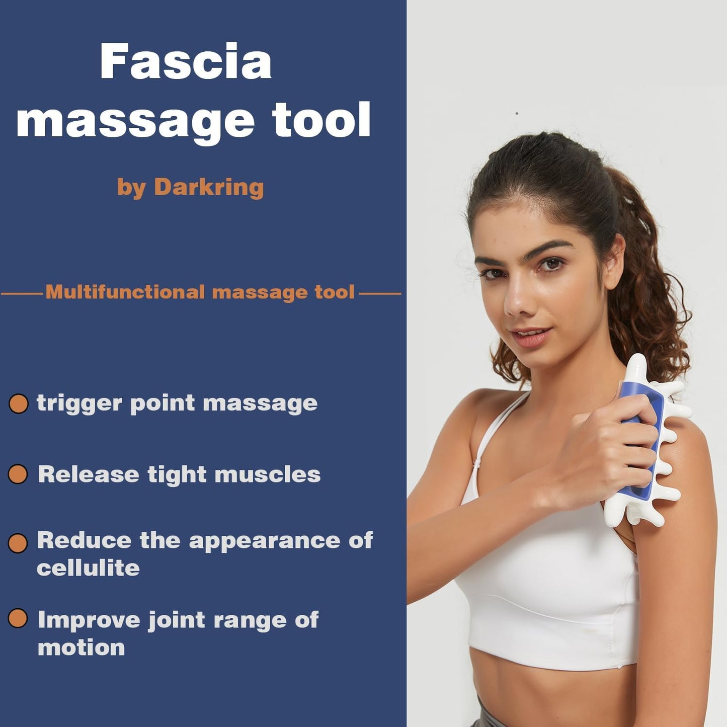 DARKRING Stainless Steel & Engineering Plastic Facial Massage Tool Set - Pressure Point Blaster for Tissue & Fascia, Trigger Point Massage Tool