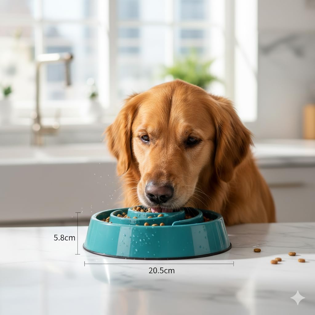 Dog Slow Feeder Bowl G&P | Non-Slip, Durable, Eco-Friendly PP Plastic | Medium Size(Length 8.07 in | Height 2.28 in)| 30 US Fluid Ounces of Food or Water | Puzzle Bowl |Anti-gulping Bowl