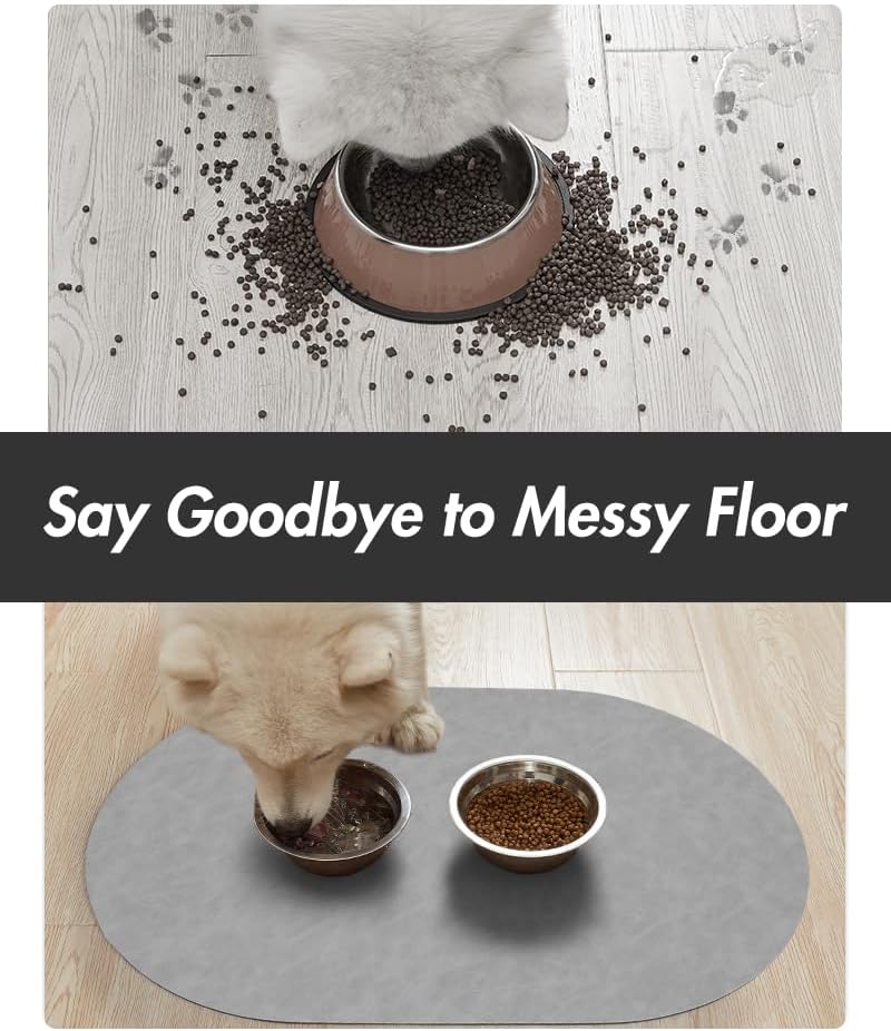 Absorbent Dog Food Mat-Cat Dog Mat for Food and Water Bowl, Quick Dry Pet Food Mat, No Stains Dog Feeding mat, Dog Accessories Pet Supplies Mat-Dog Water Bowl Mat for Messy Drinkers