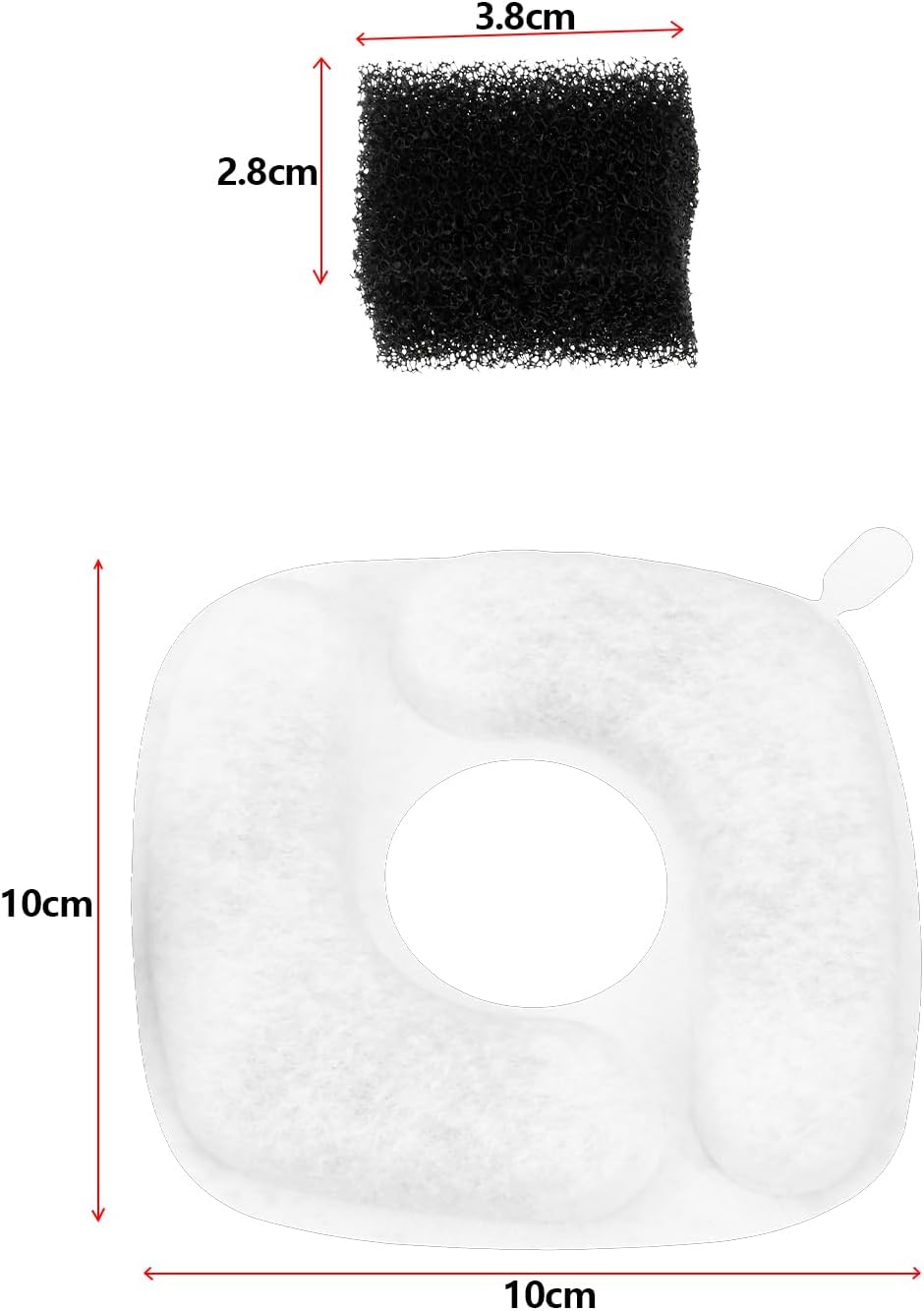 4PCS Cat Water Fountain Filters Replacement Filter Elements and Filter Sponges Set Compatible with 67oz 95oz 135oz Automatic Pet Fountain Dog Water Dispenser