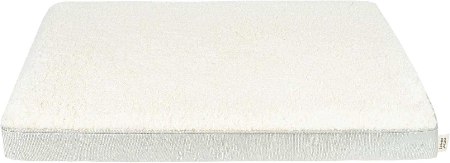 Best Pet Supplies Soft Plush Cute Indoor Dog Bed for Small, Medium, and Large Breeds - Beige, 24x16x3