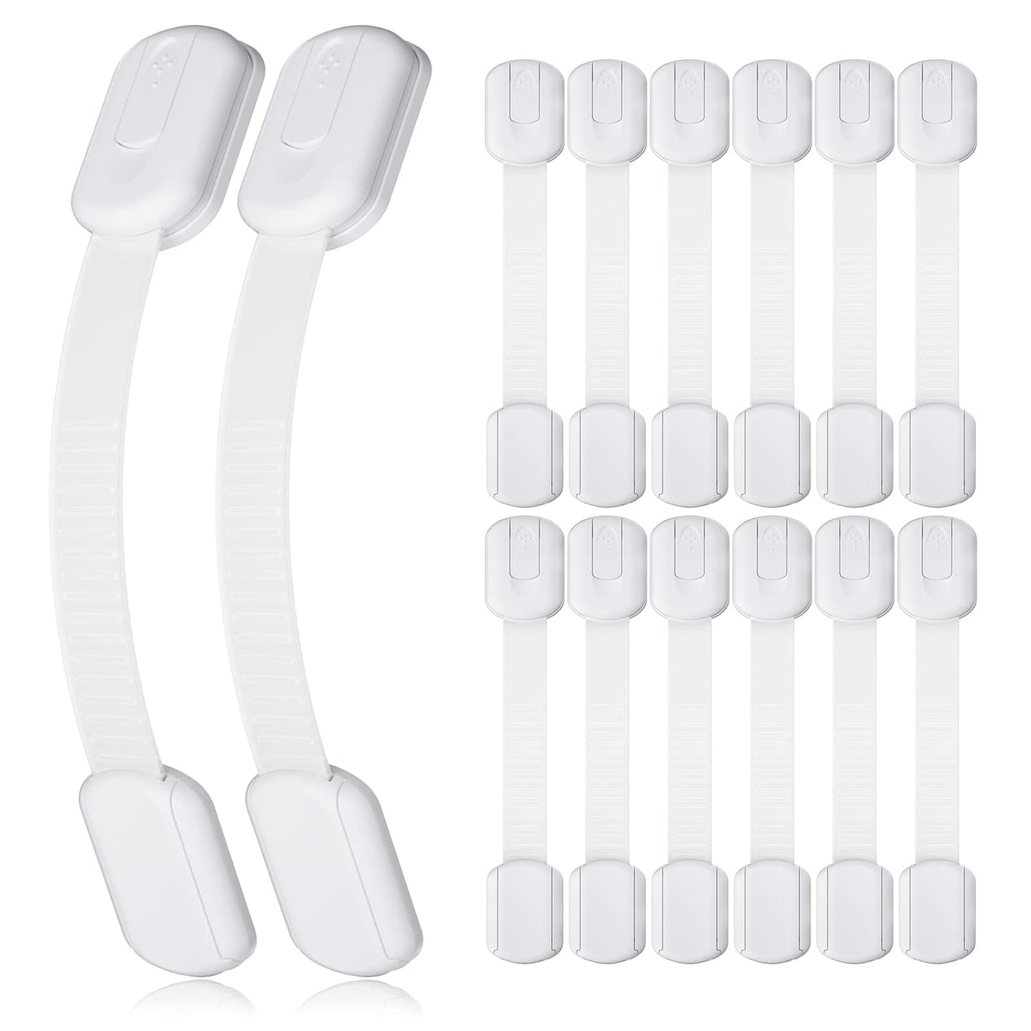 4our Kiddies 14 Pack Child Proof Cabinet Locks for Baby Proofing, Baby Proof Drawer Locks for Kids, Child Safety, Adjustable Child Locks for Cabinet and Drawers with 12 Extra 3M Adhesives, No Drilling