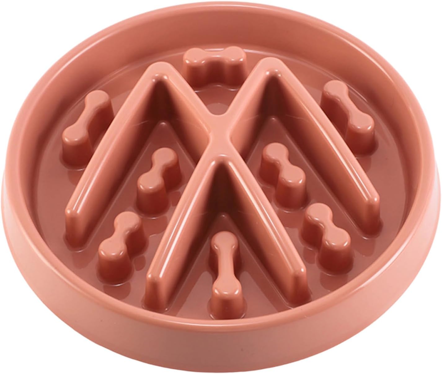 FEESHOW Pet Slow Feeder Bowl for Fast Eaters Interactive Food Maze Toy Enhances Mental Stimulation Prevents Choking in Dogs Cats Dusty Pink One Size