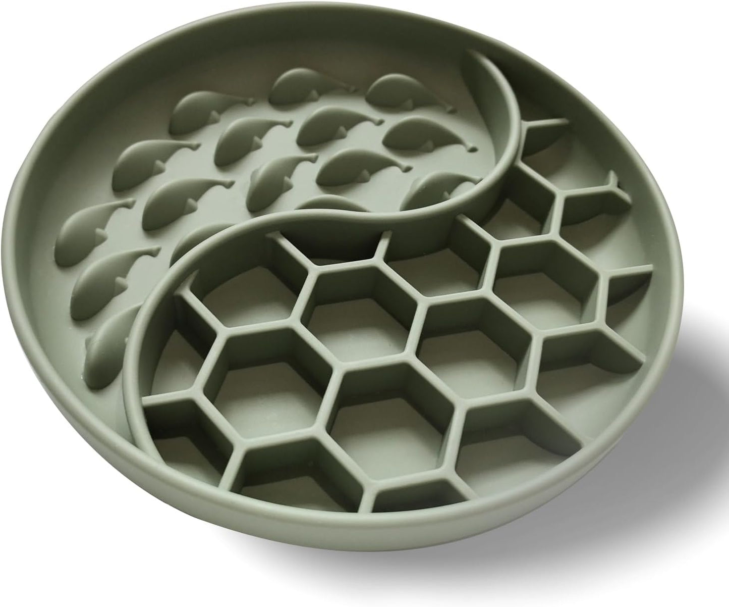 Slow Feeder Dog Bowls,Silicone Cat Feeding Bowls with Suction Cups, Anti-Choking, Non-Slip Design, Reduces Boredom, Anxiety, Ideal for Medium to Small Dogs & Cats(Olive Green)