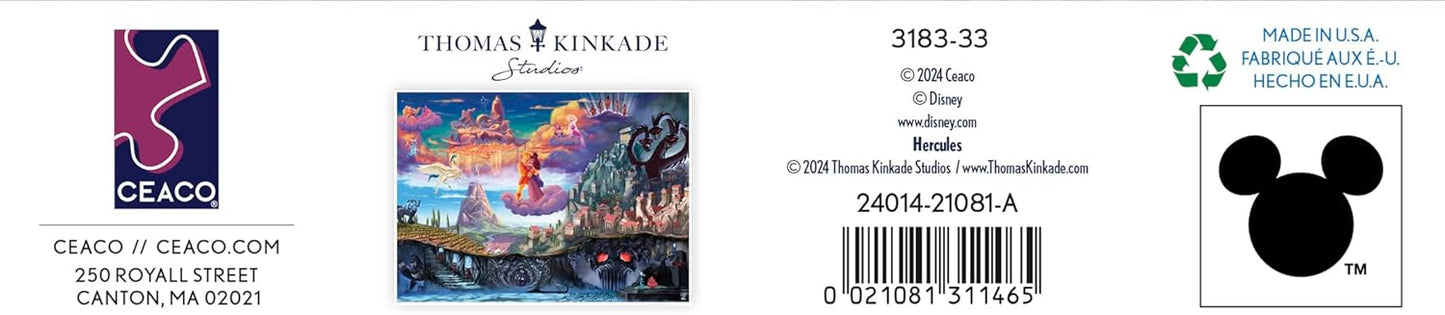 Ceaco Thomas Kinkade Puzzles – Disney’s Hercules 1000 Piece Jigsaw Puzzle, Disney Puzzle for Adults with Premium Board & Poster