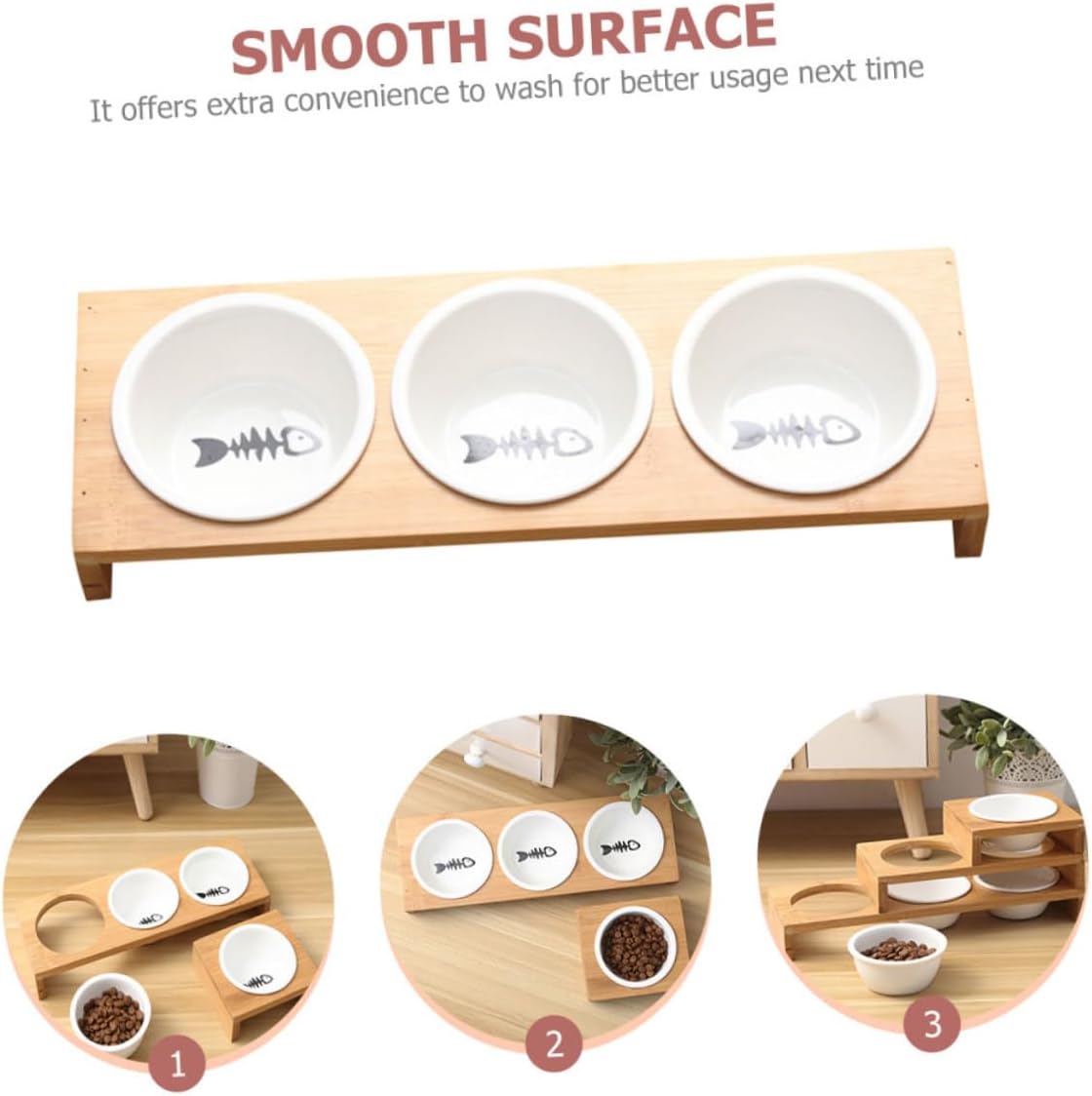 Milisten 1Set Ceramic Cat Bowl with Stand Convenient Elevated Pet Food and Water Bowls for Cats and Dogs Easy Feeding and Hydration