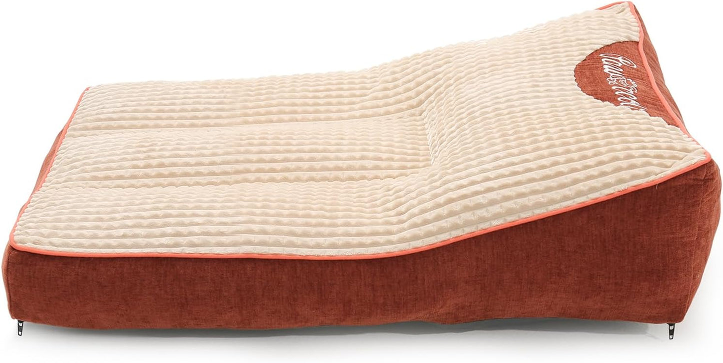 XL Dog Bed for Crate - Orthopedic Foam Crate Mat Large Comfy Flat Pet Beds with Removable Washable Cover, Suitable for Pet Up to 100 lbs(43''×28''×6'')