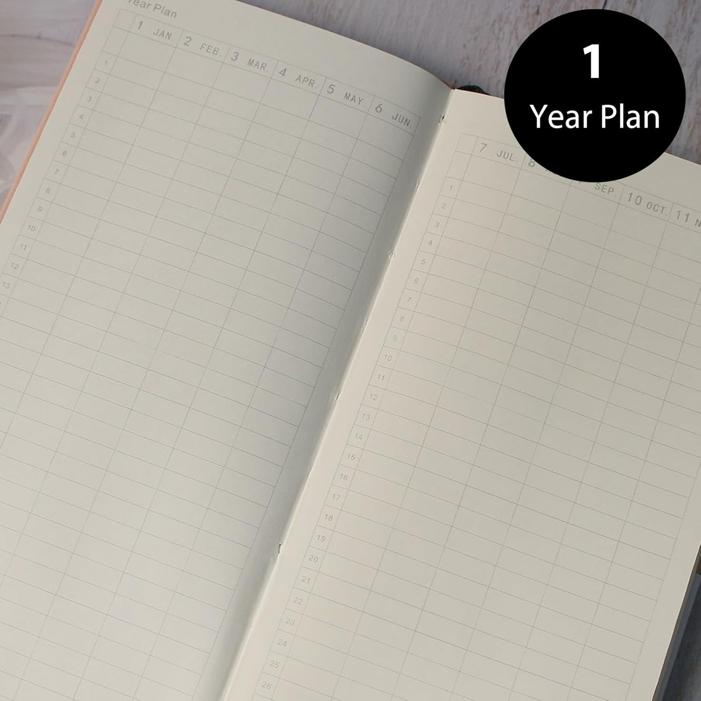 Fromthenon PU Leather Weekly Plan Portable Planner Year Month Week Mini Slim Notebook Journal Schedule For Traveler Student Office (Pink)