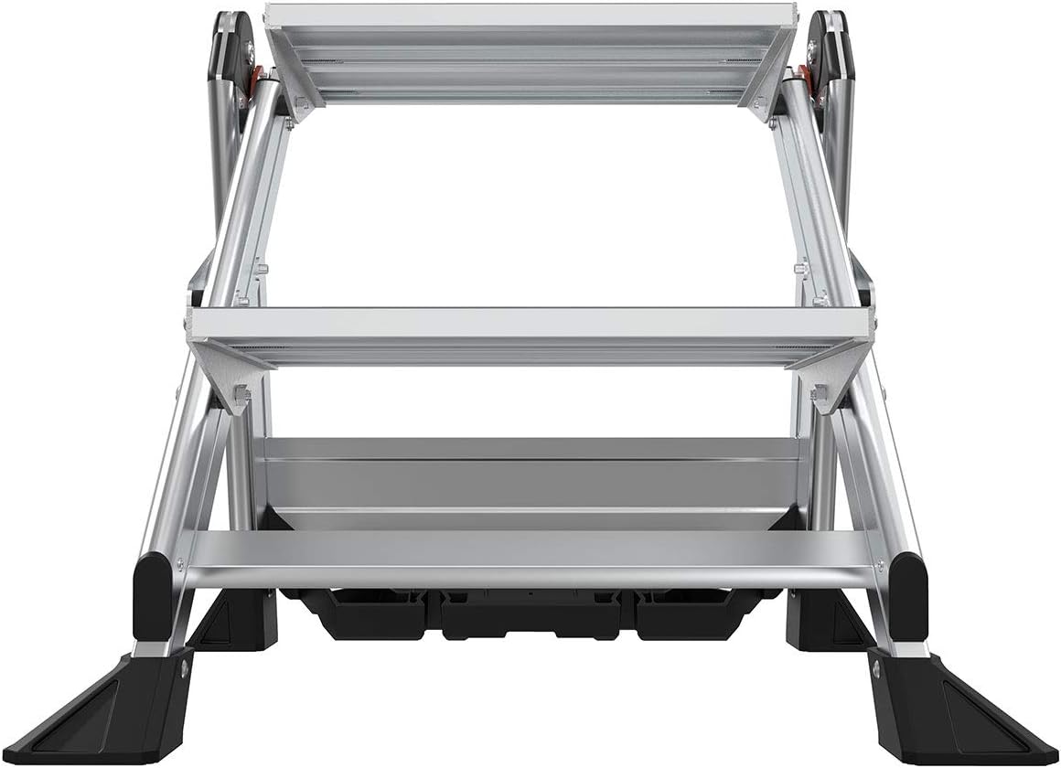 Little Giant Ladders, Jumbo Step, 2-Step, 2 foot, Step Stool, Aluminum, Type 1AA, 375 lbs weight rating, (11902), Silver