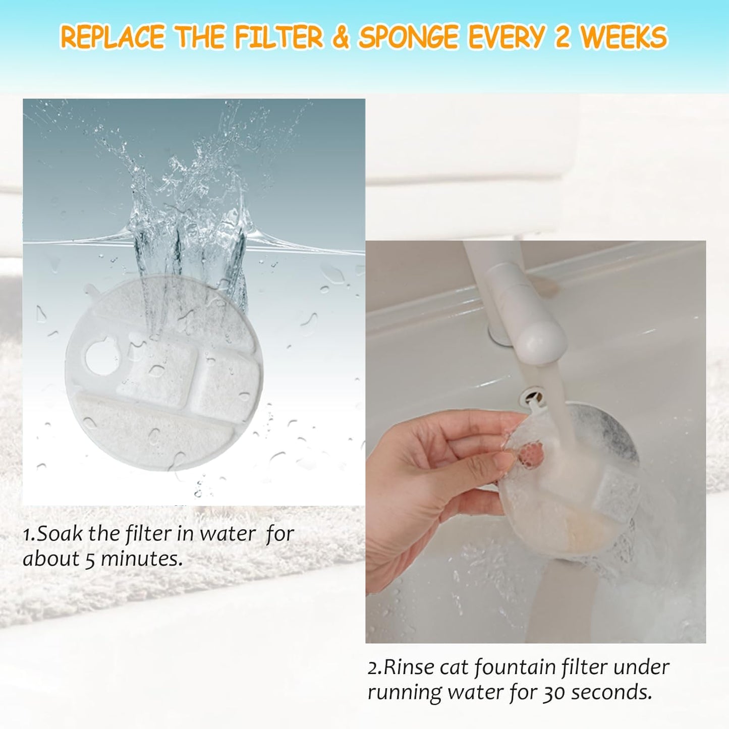 20 Pack Dog Water Fountain Replacement Filters for Petlibro Capsule Dog Fountain PLWF008,Pet Water Fountain Filter with Replacement Pre-Filter Pump Sponges with 1 Hard Brush.