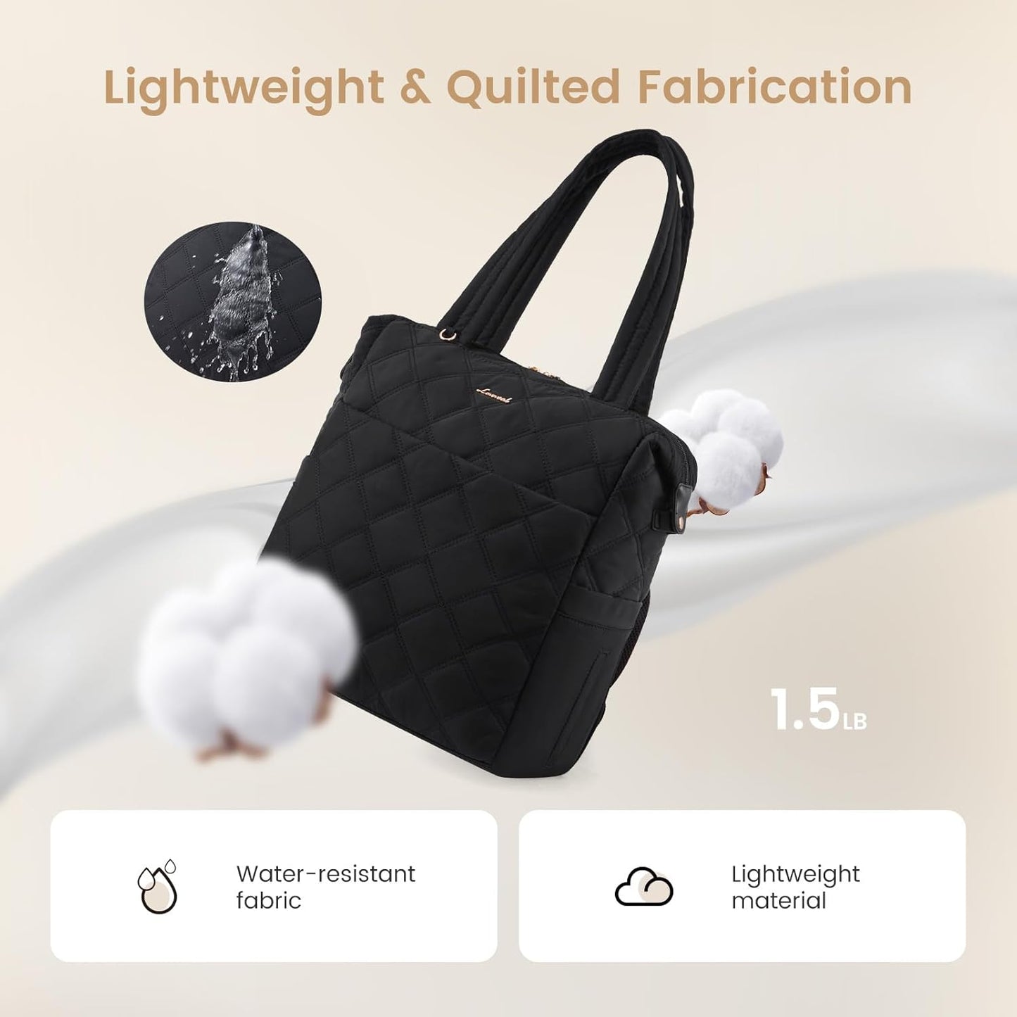 LOVEVOOK Diaper Bag Backpack,Diaper Bag Tote for Mom Dad with Changing Pad,Insulated Pockets, Convertible Mom Backpack with Pacifier Case（Black & Brown）