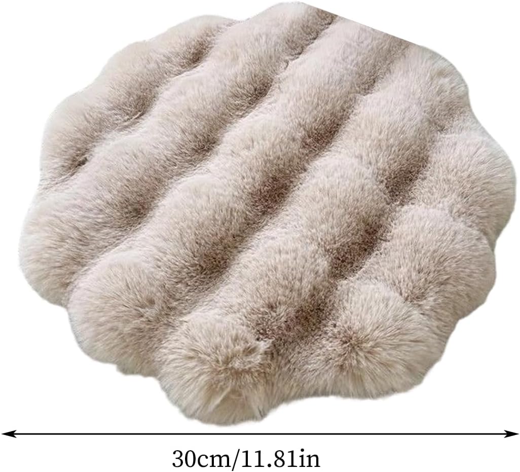 Pet Cushion - Round Machine Washable Anti Slip Mat | Warm Soft Crate Pad with Plush Filling & Non Skid Bottom for Camping, Travel, Shelter, Backyard, Balcony, RV, Kennel, Sofa and Floor Use