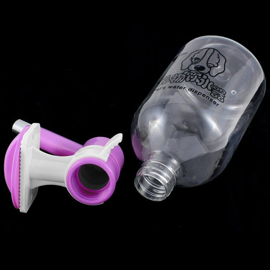 Pet Dog Drinking Feed Water Fountain Bottle 500ml Fuchsia Clear (id: 7bf 52d 696 8eb 8ce