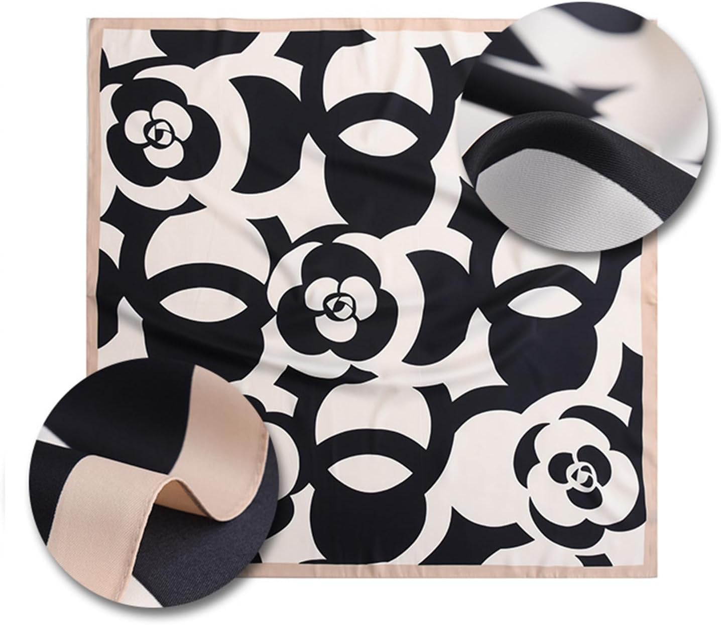 Women's Square Silk Like Head Scarf Large 35 inch Silk Feeling Hair Wrapping Satin Scarves for Sleeping Bandanas