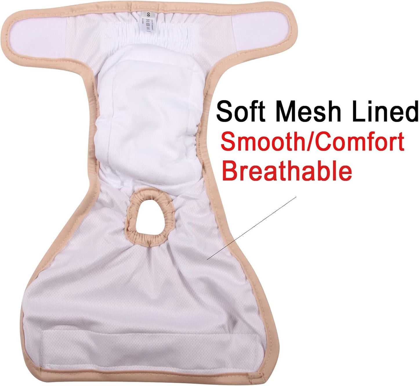 Reusable Female Dog Diapers for Medium Dogs,(4 Pack) Easy Absorbent Medium Doggie Diapers for Peeing,in Heat,Dog Period Panties,M