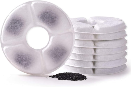 Rarloner 8 Pack Pet Fountain Filters for 1.6L Cat Water Fountain, Activated Carbon, Compatible with YOUTHINK, HOMMII, ISYOUNG, KOALAD, HAPPYPAPA, Other Brands
