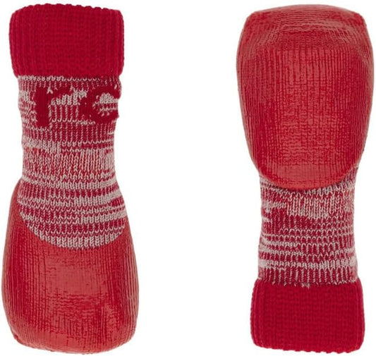 RC Pet Products Sporty PAWks Anti-Slip, Stylish, Functional, Protective Dog Socks | XX-Small, Red Heather