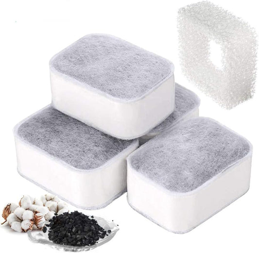 eecoo Ceramic Filter Cat Water Fountain Replacement,Premium Carbon Filter Foam Filter Dog Pet Water Fountain Filter Cat Water Dispenser,4pcs