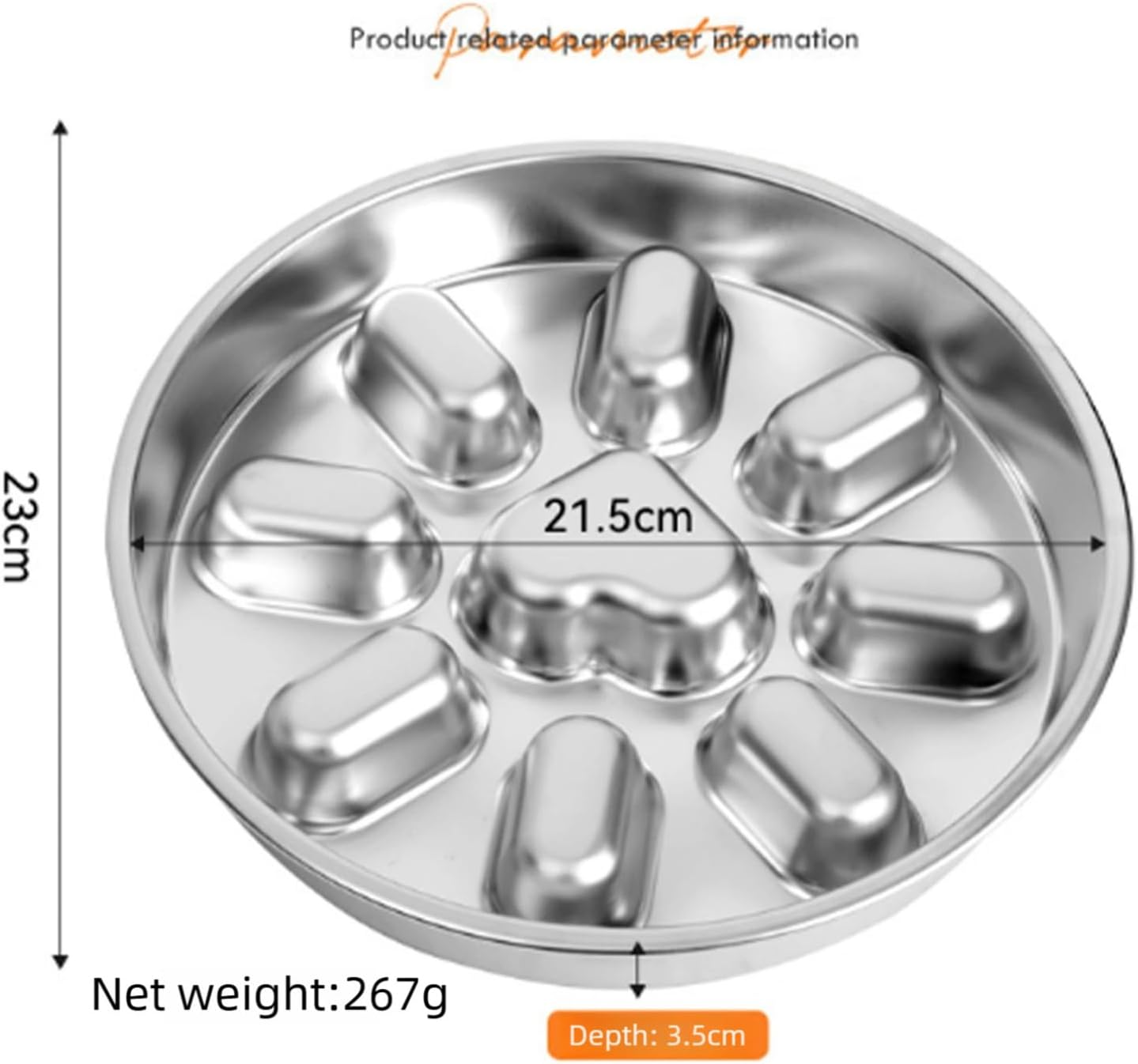 TiaoBug Stainless Steel Dog Slow Feeder for Fast Eaters Interactive Maze Bowl Prevents Bloat Round One Size